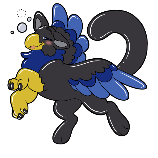 animate_inanimate avian beak blush feathered_wings feathers gryphon inflatable living_inflatable mythological_avian mythological_creature mythology symrea telegram_sticker wings