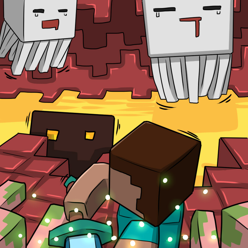 dr.bug ghasts magma_cube minecraft nether pigmans steve video_games