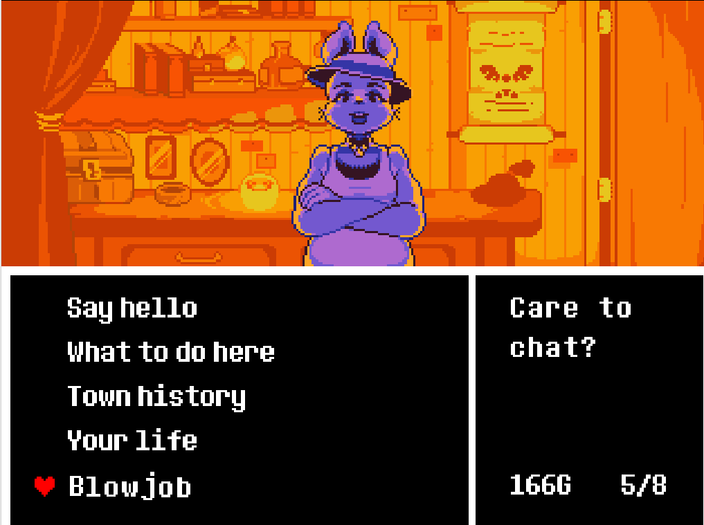 edit english_text female lagomorph looking_at_viewer mammal rabbit rabbit_shopkeeper_(undertale) screencap text undertale unknown_artist