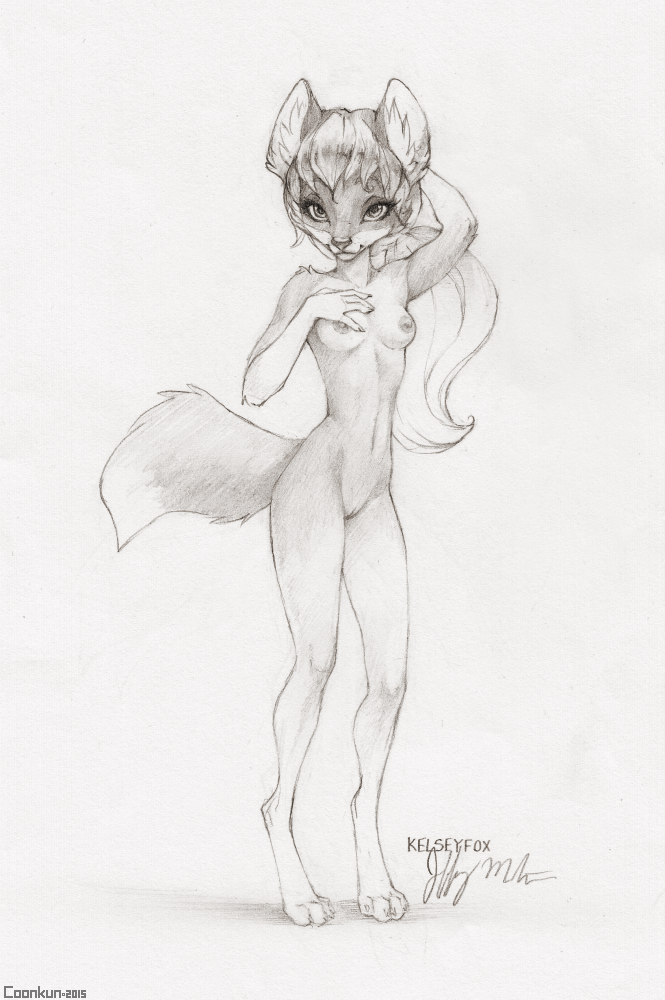 2015 breasts canine coonkun female fox mammal nude pussy sketch solo