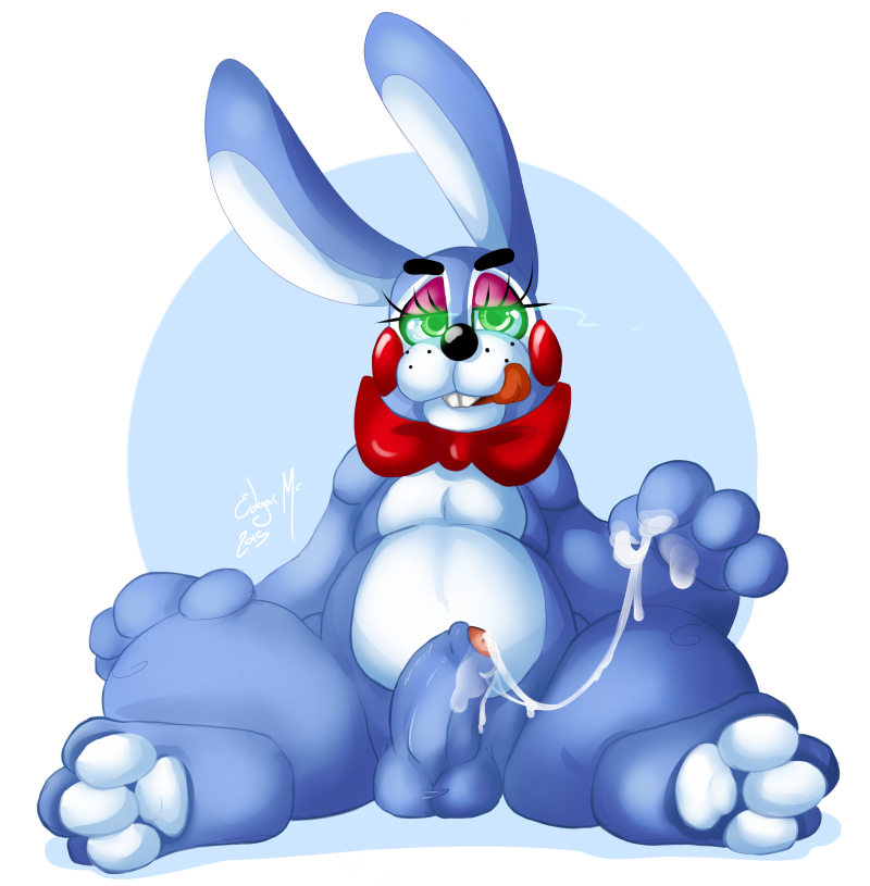 animatronic anthro balls barefoot bow buckteeth cum cum_on_hand cum_on_penis cum_string erection five_nights_at_freddy's five_nights_at_freddy's_2 fronnie girly glowing glowing_eyes half-closed_eyes lagomorph long_ears machine male mammal pawpads paws penis rabbit robot rosy_cheeks sitting solo spread_legs spreading teeth tongue tongue_out toy_bonnie_(fnaf) uncut video_games