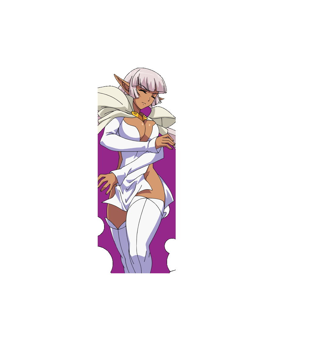 1girl animated animated_gif arcana_heart ass breasts dark_skin elf large_breasts parace_l'sia parace_l'sia pointy_ears