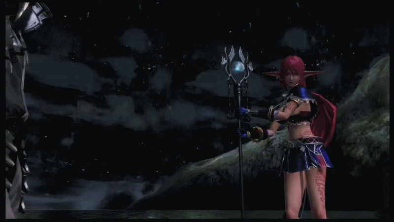 1girl 3boys 3d animated animated_gif bouncing_breasts breasts combat female large_breasts legs magic multiple_boys myuria_tionysus pink_hair staff star_ocean star_ocean_the_last_hope teleportation weapon