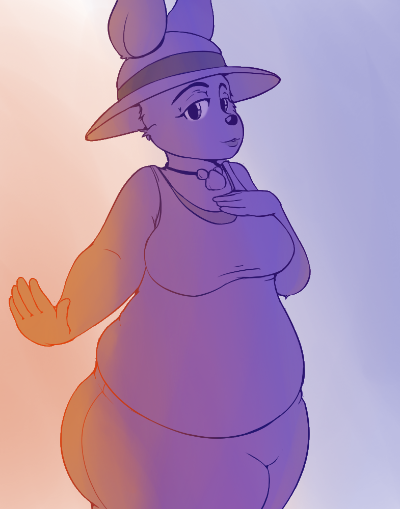 anthro breasts chubby eyelashes female garuda6 hat lagomorph mammal necklace rabbit rabbit_shopkeeper_(undertale) solo undertale