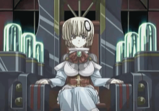 1girl animated animated_gif anita_(growlanser) bandage blonde_hair bouncing_breasts bow breasts brown_eyes cleavage dress female growlanser growlanser_vi hair_ornament large_breasts short_hair sitting solo standing walking