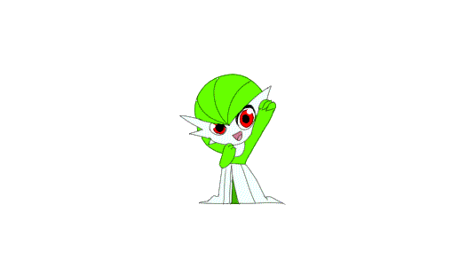 ambiguous_gender animated clothing cute dancing dress gardevoir green_hair hair looking_at_viewer mrploxy nintendo open_mouth pok&eacute;mon red_eyes simple_background solo tongue video_games white_background