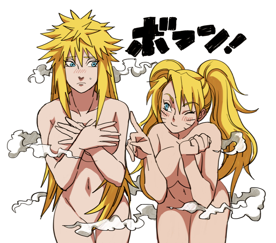 2girls genderswap multiple_girls namikaze_minato naruko naruto sexy_no_jutsu uzumaki_naruto