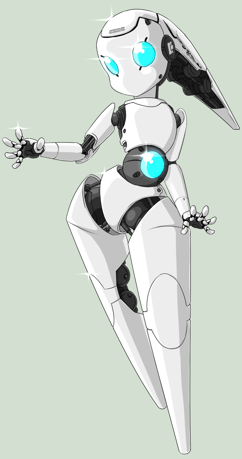 ambiguous_gender blue_eyes cute disney drossel_von_flugel eyelashes fireball_(series) machine not_furry robot simple_background solo standing unknown_artist