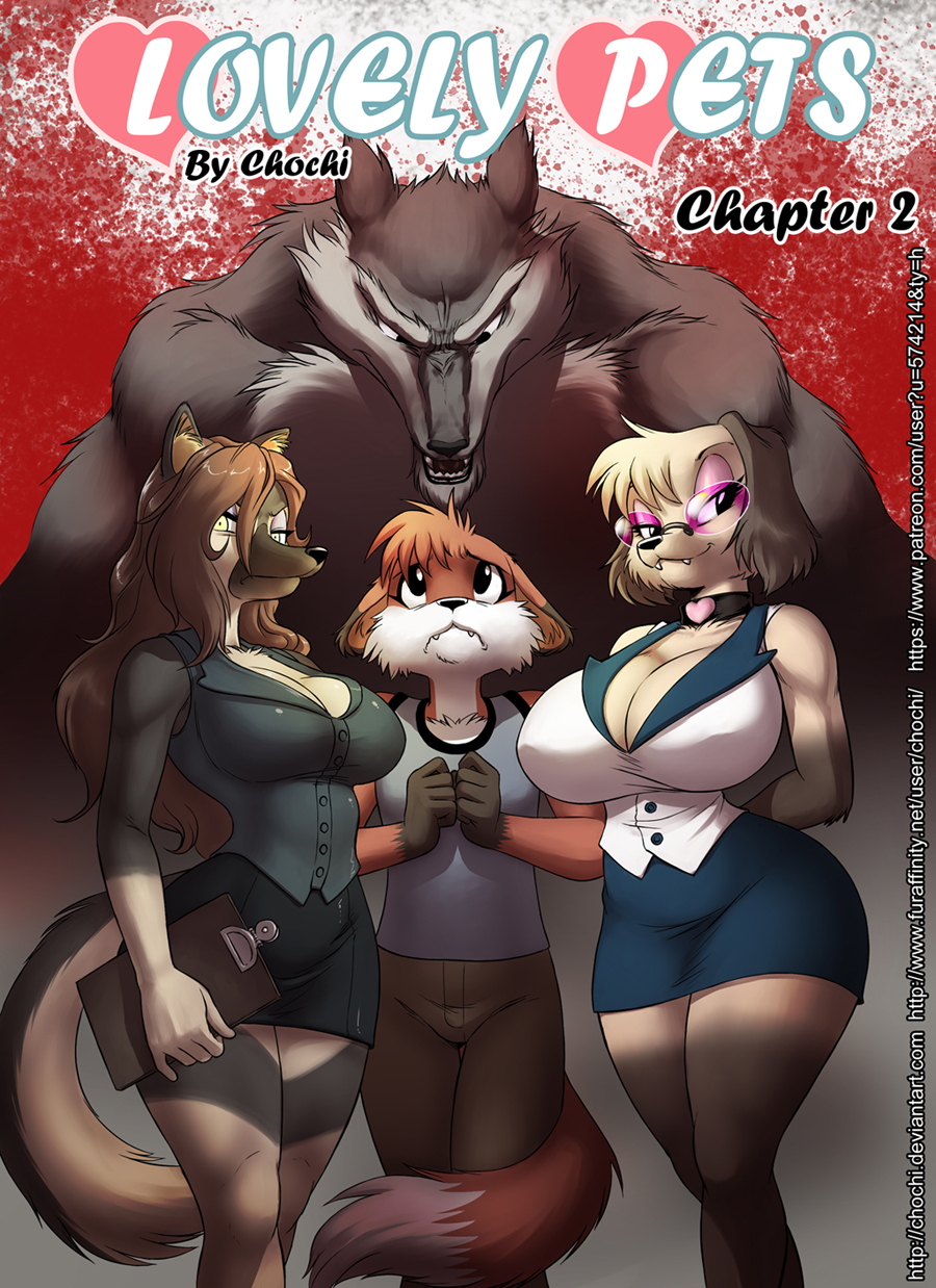 anthro big_breasts breasts briefs brown_hair canine charm_(character) chochi clothing comic dog eyewear female fox glasses hair lovely_pets male male/female mammal mike_blade miss_dagger underwear wolf