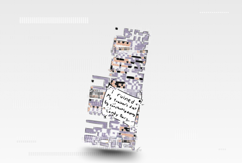 2014 ambiguous_gender english_text feral gluepaw grey_background missingno. nintendo nude pok&eacute;mon pok&eacute;shaming sign simple_background solo text unknown_species video_games