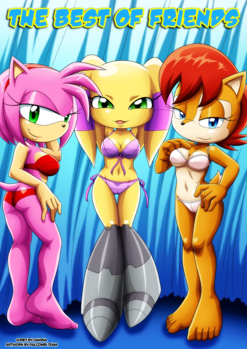 amy_rose anthro group horny inviting looking_at_viewer mobius_unleashed palcomix sally_acorn smile sonic_(series)