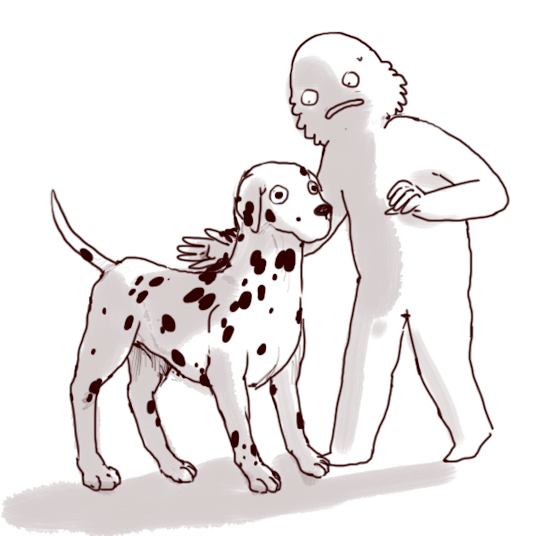 absorption_vore ambiguous_gender animated black_and_white canine dalmatian dog human iguanamouth mammal monochrome vore