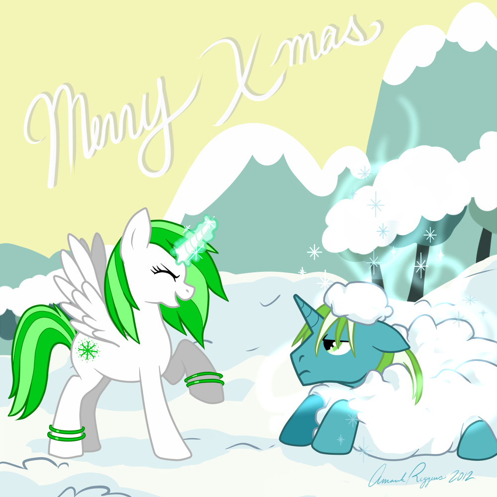 2012 blue_fur cutie_mark english_text equine eyes_closed fan_character feathers female feral fur green_fur green_hair hair hooves horn magic male mammal mountain multicolored_hair my_little_pony outside pickles raised_leg side_view sky smile snow text touchofsnow tree two_tone_hair unicorn white_feathers white_fur white_hair winged_unicorn wings wintergreen