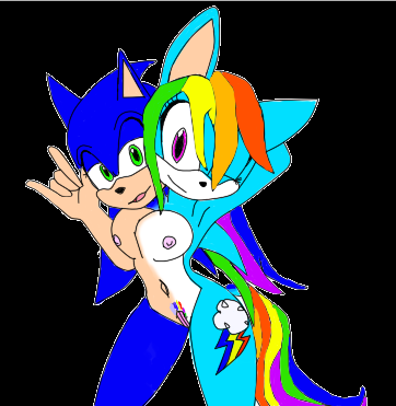 conjoined female friendship_is_magic knigsonic low_res male my_little_pony pussy rainbow_dash_(mlp) sonic_(series) what