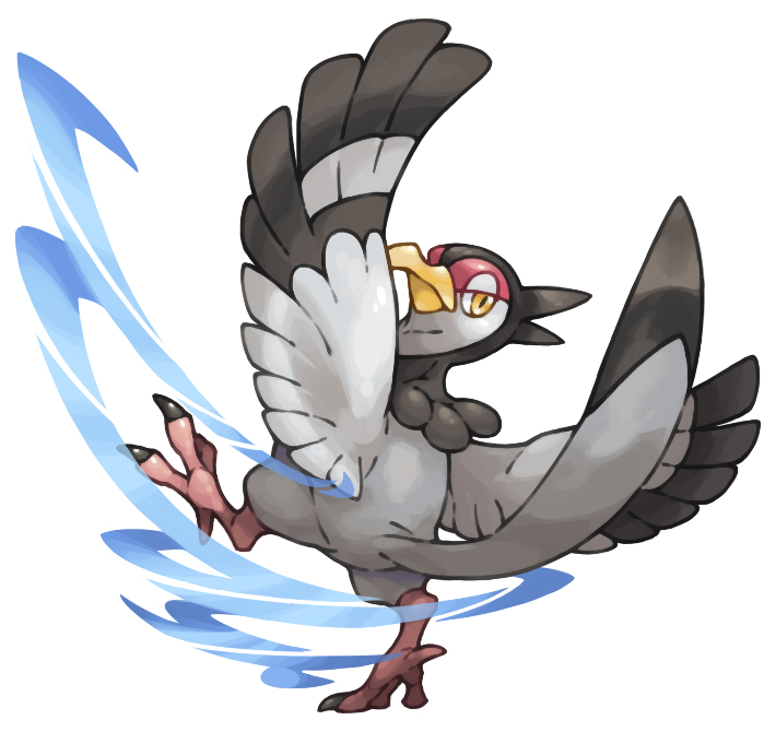 feathered_wings feathers gen_5_pokemon no_humans pearl7 pokemon pokemon_(creature) simple_background solo tranquill white_background wings yellow_eyes