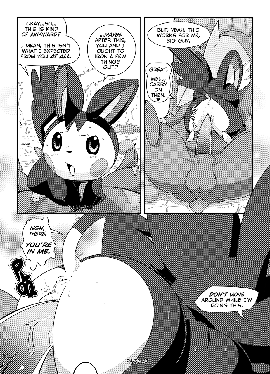 &lt;3 anus balls comic cowgirl_position dialogue emolga excadrill female food fruit hi_res hot_dogging male male/female mammal nintendo on_top outside penis pok&eacute;mon precum pussy rodent sex smile squirrel sweat tom_smith tree video_games