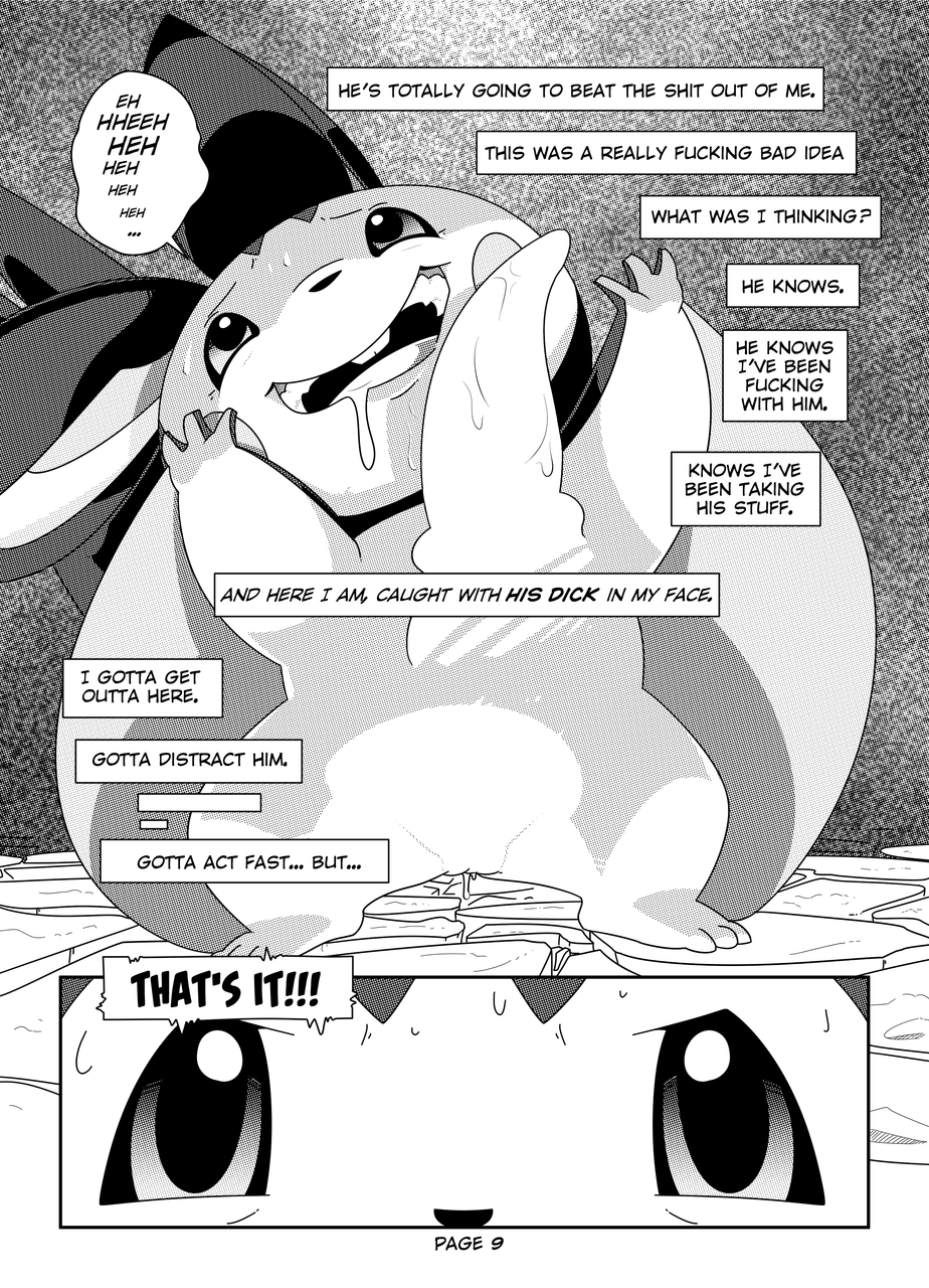 caught comic disembodied_penis drooling emolga excadrill hi_res laugh male monochrome nintendo panic penis pok&eacute;mon pussy pussy_juice saliva tom_smith video_games