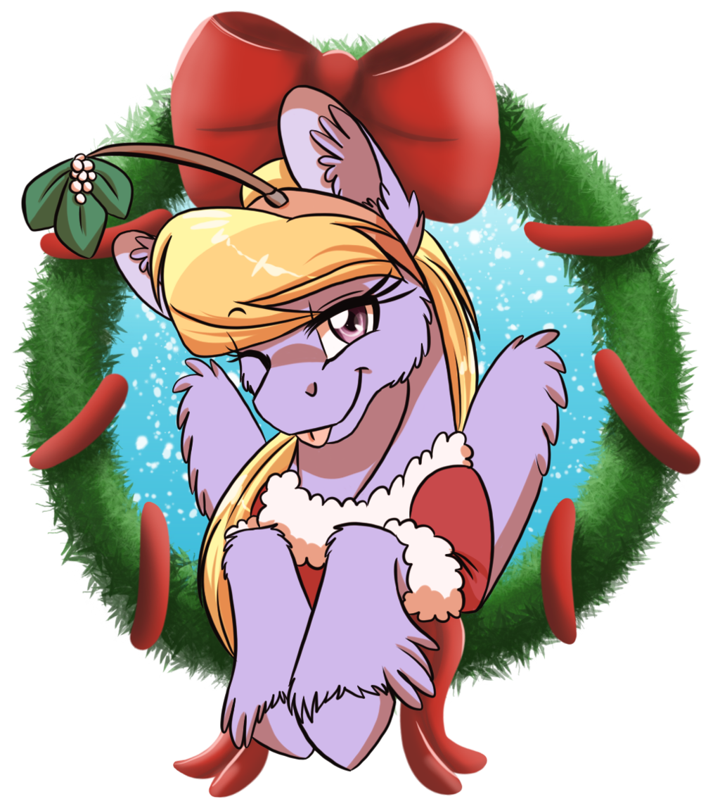 2015 alpha_channel christmas cloud_kicker_(mlp) cute equine female feral friendship_is_magic holidays inuhoshi-to-darkpen looking_at_viewer mammal my_little_pony one_eye_closed pegasus smile tongue tongue_out wings wink
