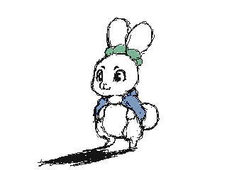 ambiguous_gender animated anthro cape clothing cute dust flipnote gotta_go_fast jumping lagomorph low_res mammal mon311 open_mouth rabbit running speed