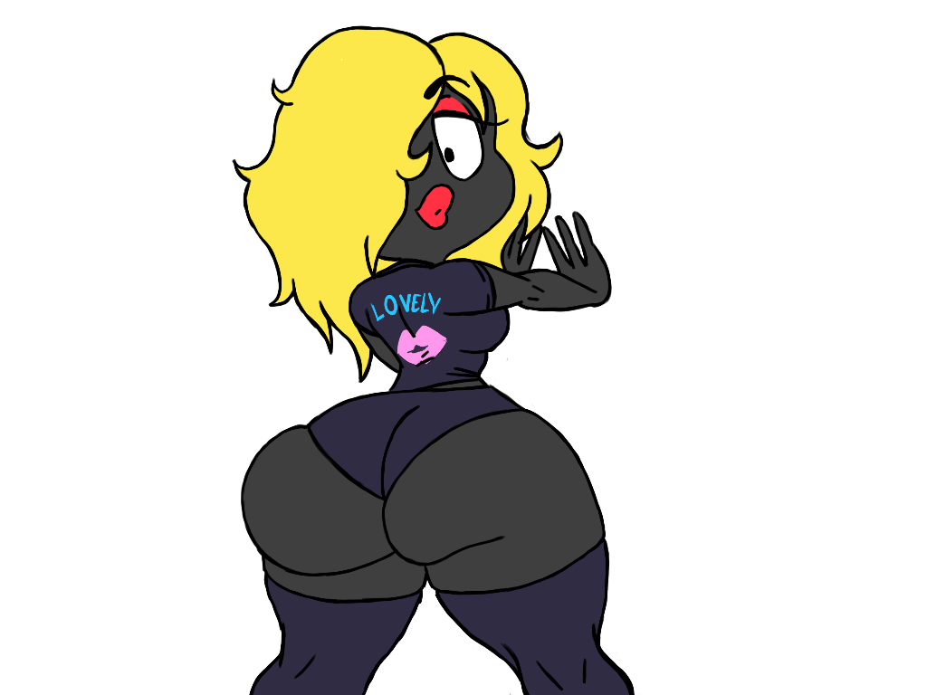 2015 big_butt blonde_hair butt clothed clothing colored digital_artwork female hair huge_butt jynx lips looking_at_viewer looking_back nintendo pok&eacute;mon pose simple_background smile solo teknikolor video_games wide_hips
