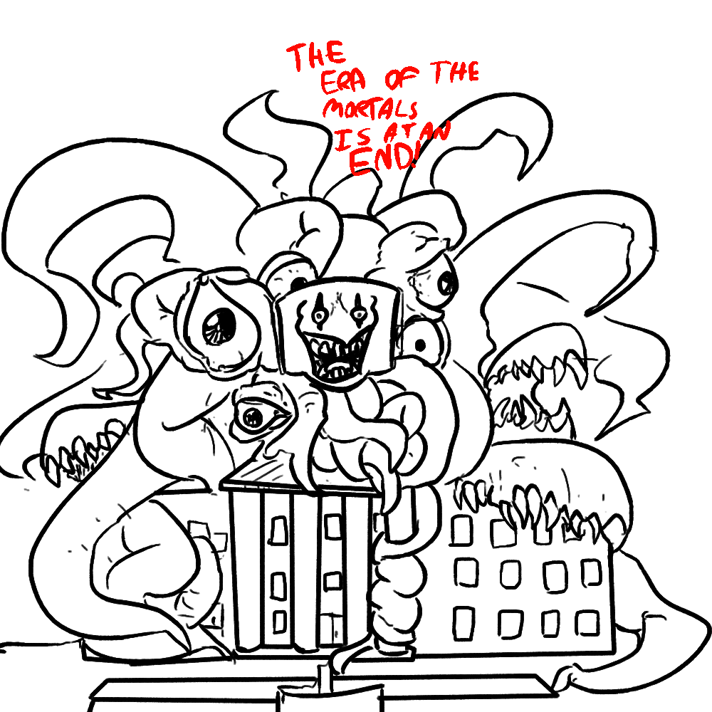 2016 angry creepy digital_media_(artwork) english_text flowey_the_flower kahl_(artist) line_art looking_at_viewer monochrome omega_flowey open_mouth simple_background teeth tentacles text the_white_house undertale video_games white_background white_house windows