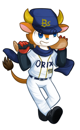 alpha_channel anthro baseball_(sport) baseball_bat baseball_cap bovine brown_fur buffalo buffalo_bull chibitracy cosplay fur hat male mammal nippon_professional_baseball orix_buffaloes