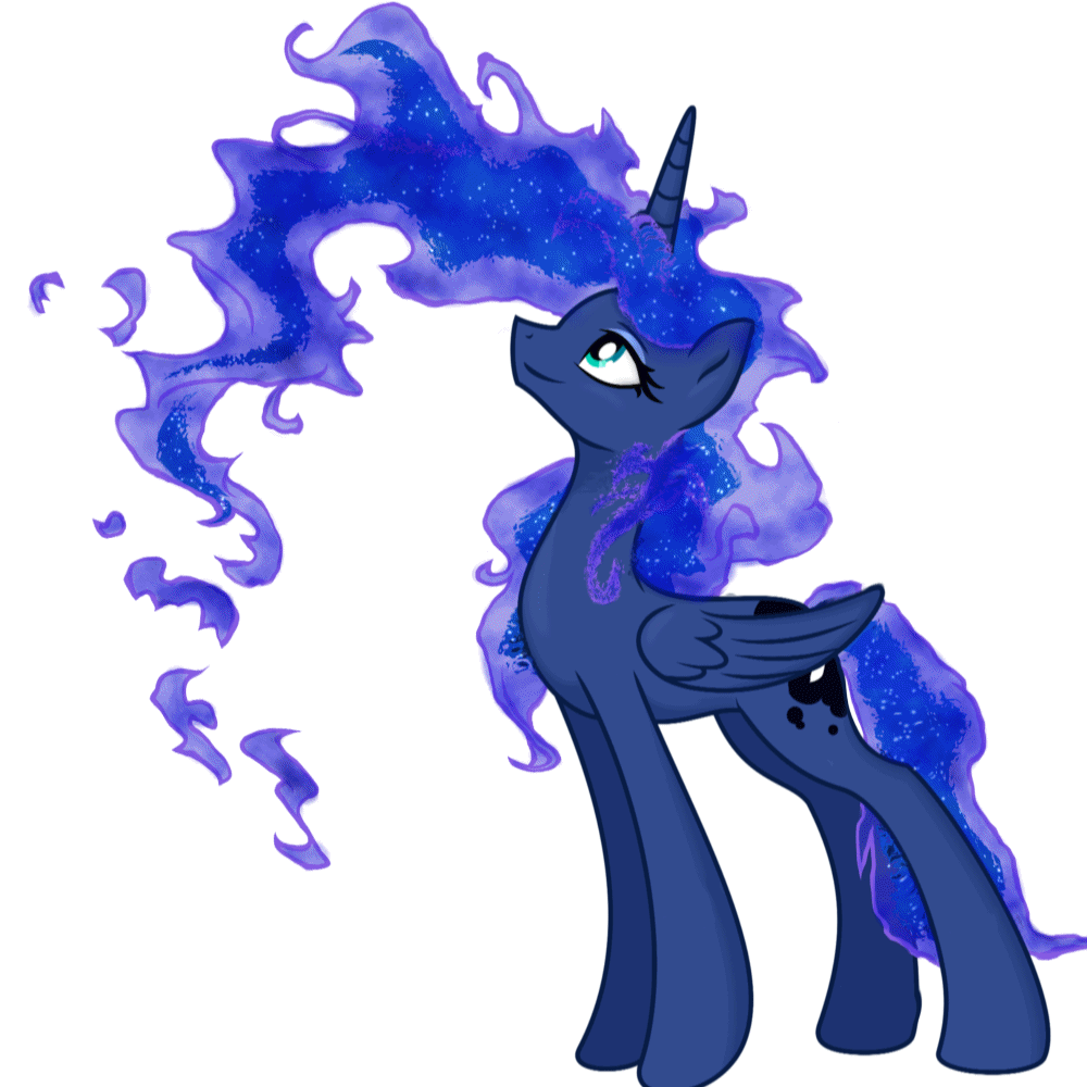 2015 animated blue_eyes blue_hair cutie_mark equine equum_amici female feral friendship_is_magic hair hi_res horn long_hair mammal my_little_pony princess_luna_(mlp) simple_background smile solo spier17 wet wet_hair white_background winged_unicorn wings