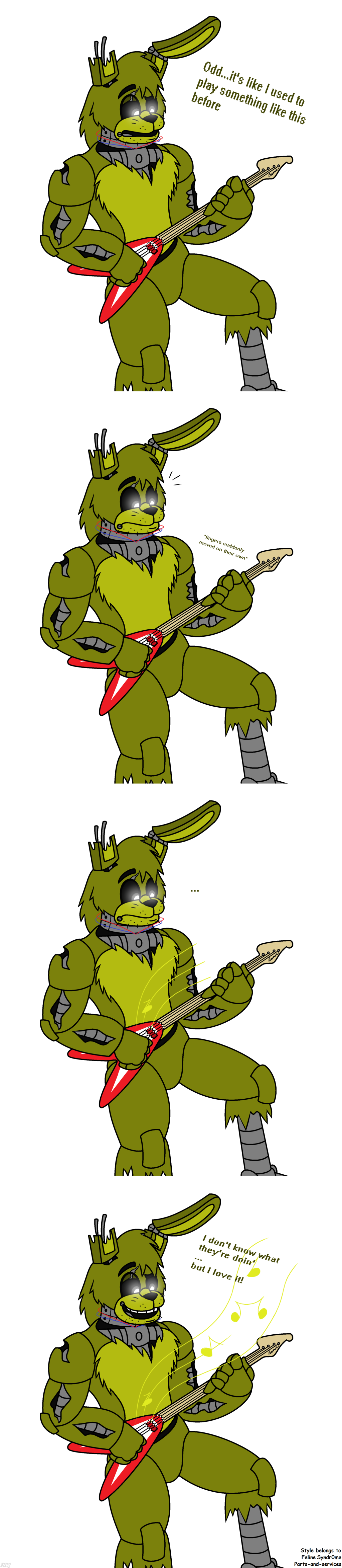 2015 animatronic avj_(artist) five_nights_at_freddy's five_nights_at_freddy's_3 glowing glowing_eyes lagomorph machine mammal rabbit robot springtrap_(fnaf) video_games