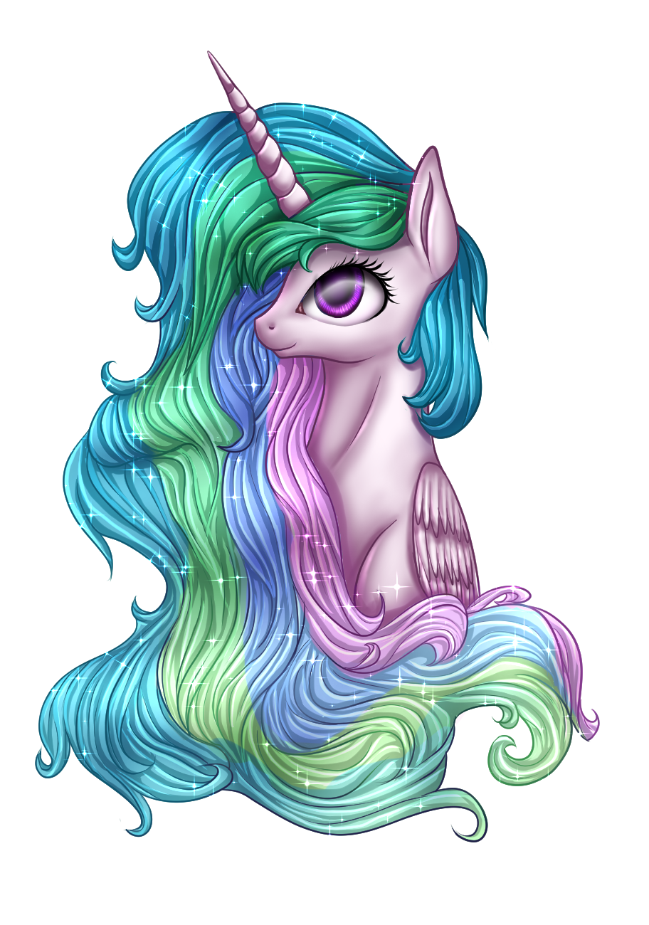 2014 9de-light6 alpha_channel equine feathered_wings feathers female feral friendship_is_magic fur hair horn mammal multicolored_hair my_little_pony portrait princess_celestia_(mlp) purple_eyes royalty simple_background smile solo transparent_background white_feathers white_fur winged_unicorn wings