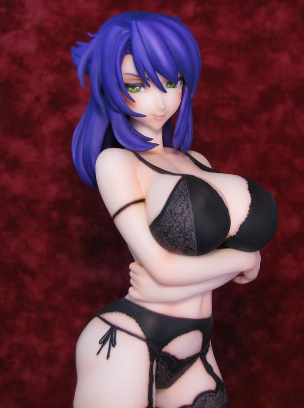 1girl breasts female figure kangoku_senkan large_breasts lilith-soft photo purple_hair rieri_bishop smile