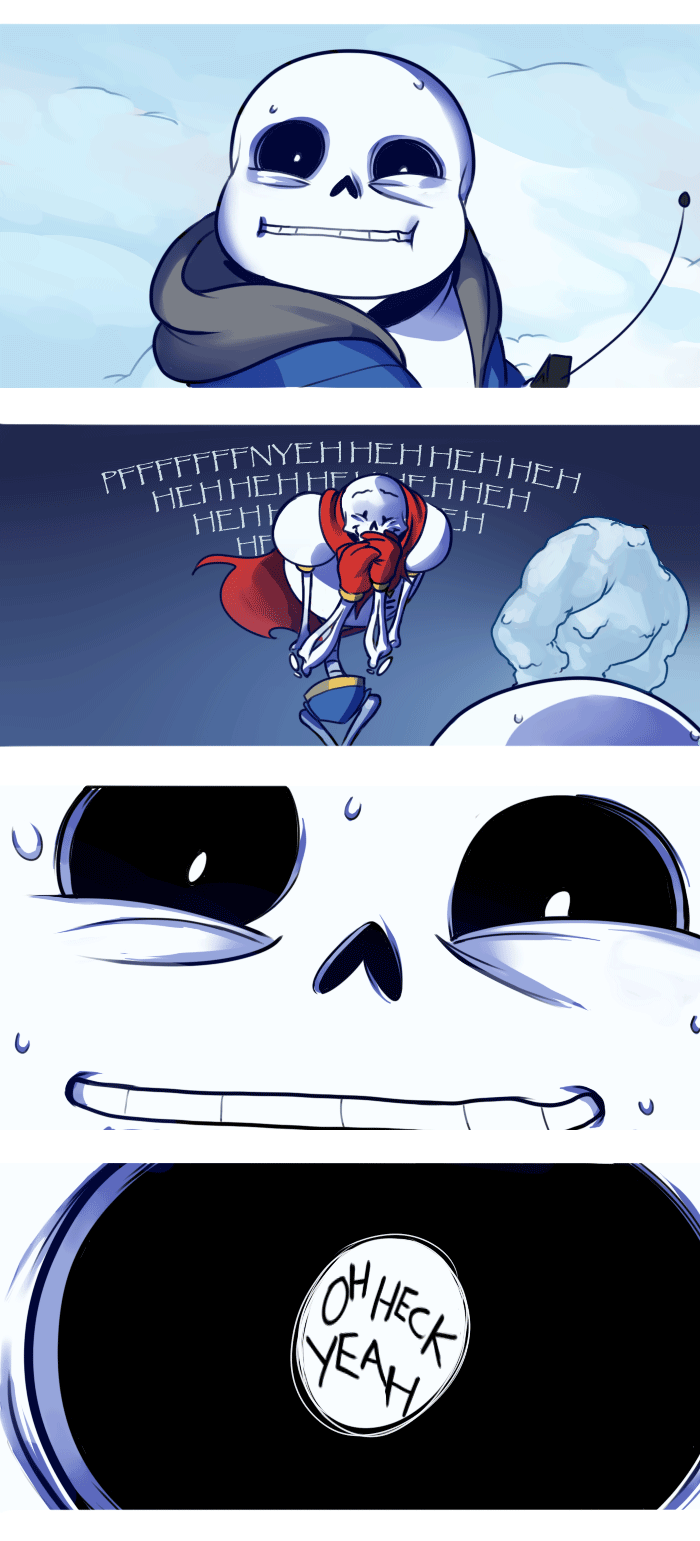 anadapta animated animated_gif cape cellphone close-up comic english highres laughing multiple_boys nervous papyrus_(undertale) phone sans snowman sweat sweatdrop sweating_profusely text_in_eyes undertale