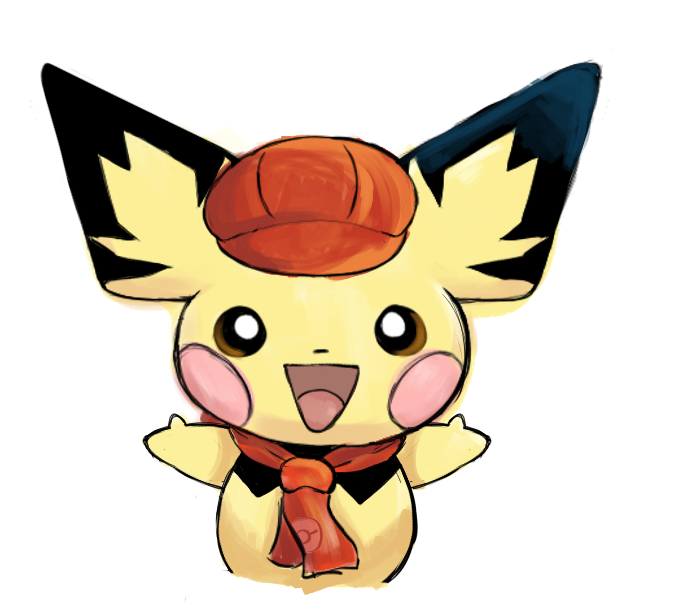 ambiguous_gender anonymous_artist anthro barista beret clothing extended_arms generation_2_pokemon guisaldo hat headgear headwear male_(lore) necktie nintendo pichu pokemon pokemon_(species) pokemon_cafe_remix solo