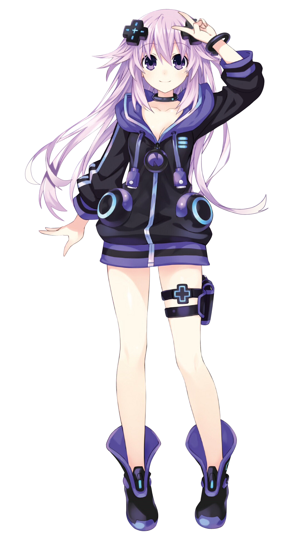 choujigen_game_neptune cleavage dress neptune neptune_(shinjigen_game_neptune_vii) transparent_png tsunako