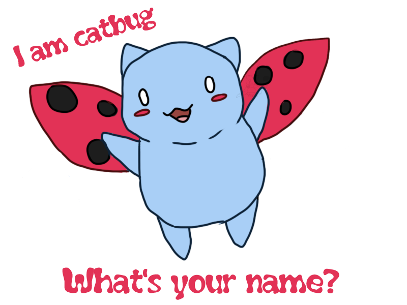 2013 ambiguous_gender arthropod blue_fur bravest_warriors cat catbug cute english_text feline fur happy hybrid insect ladybug mammal open_mouth simple_background smile solo text ymia-the-cheetah
