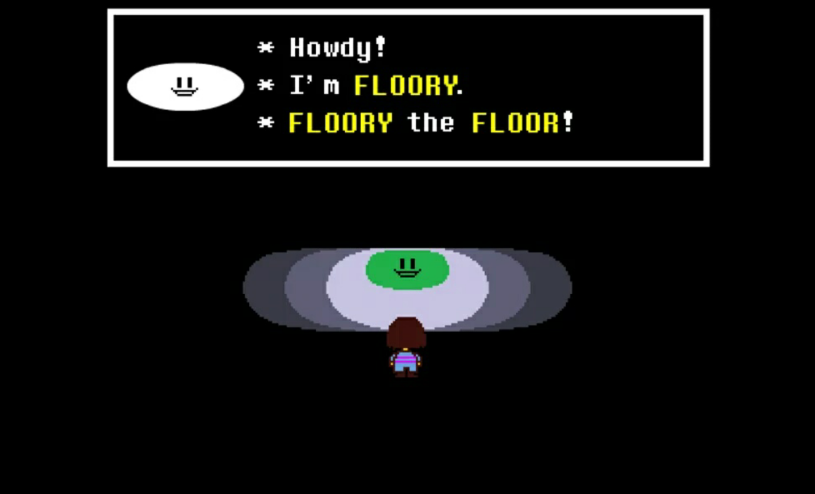 ! black_background dialogue digital_media_(artwork) duo english_text floor humor inanimate not_furry parody protagonist_(undertale) pun simple_background solo_focus text undertale unknown_artist video_games
