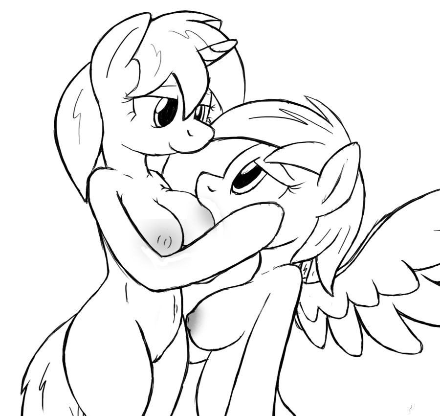 2012 aged_up anthro anthrofied black_and_white breast_suck breasts child daughter derpy_hooves_(mlp) dinky_hooves_(mlp) duo equine eye_contact female female/female friendship_is_magic hand_on_head horn incest mammal monochrome mother mother_and_daughter my_little_pony navel parent pegasus pussy semi-anthro side_view simple_background sketch smile sucking tg-0 unicorn white_background wing_boner wings young