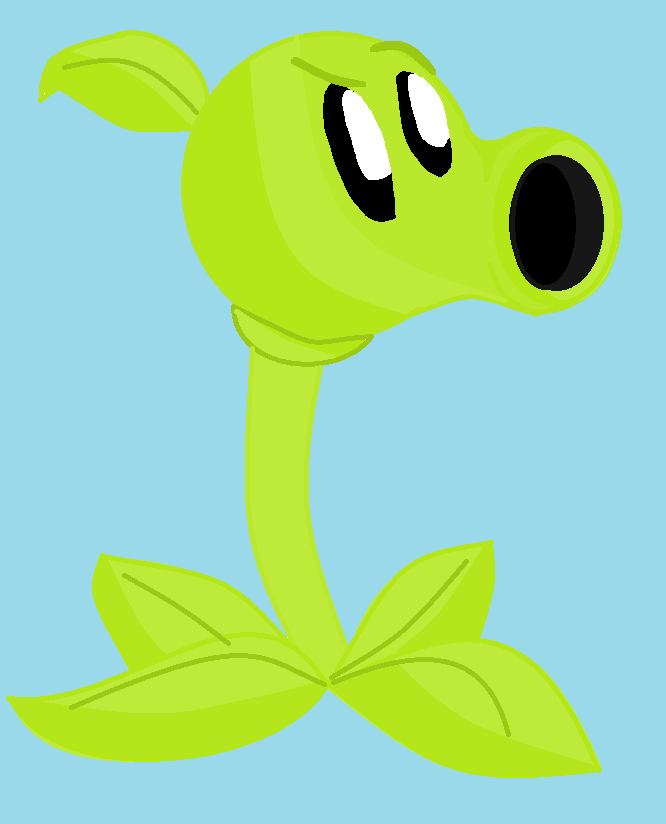 blue_background feral flora_fauna green_skin not_furry peashooter plant plants_vs_zombies simple_background solo unknown_artist