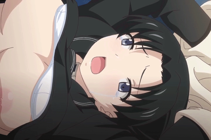 animated animated_gif ass black_hair bouncing_breasts bra breasts clothed_sex euphoria euphoria_(clockup) huge_breasts nipples sex
