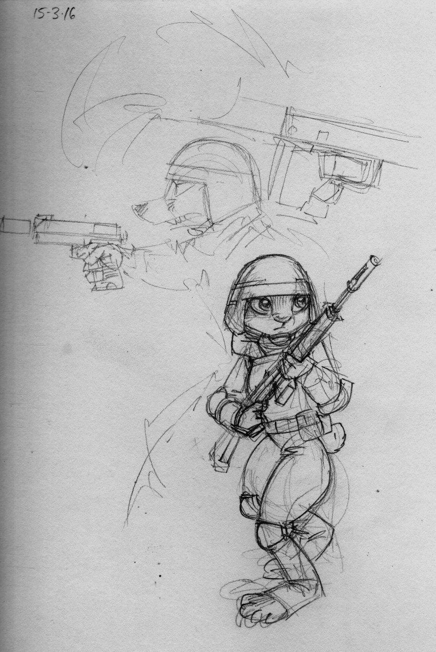 2016 albedo_(comic_book) armor assault_rifle battle clothing comic crossover disney female gauss_rifle gun hi_res humor judy_hopps lagomorph mammal military monocrome movie rabbit ranged_weapon rifle science_fiction sketch starship_troopers steve_gallacci uniform weapon zootopia