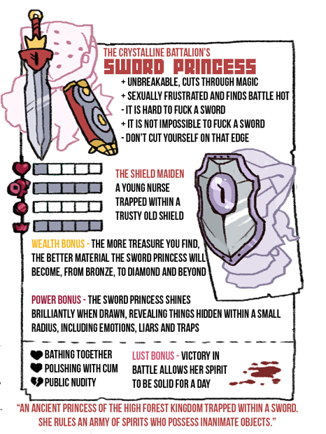 &lt;3 1_eye english_text female melee_weapon not_furry shield sword sword_princess text towergirls weapon