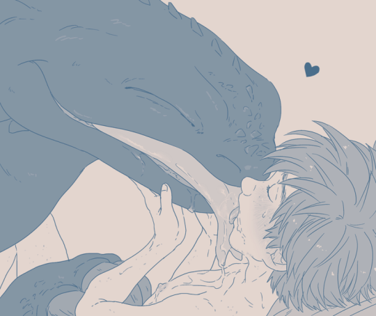dragon dragonboysclub_(artist) feral hiccup_(httyd) how_to_train_your_dragon human interspecies kissing male male/male mammal scalie toothless