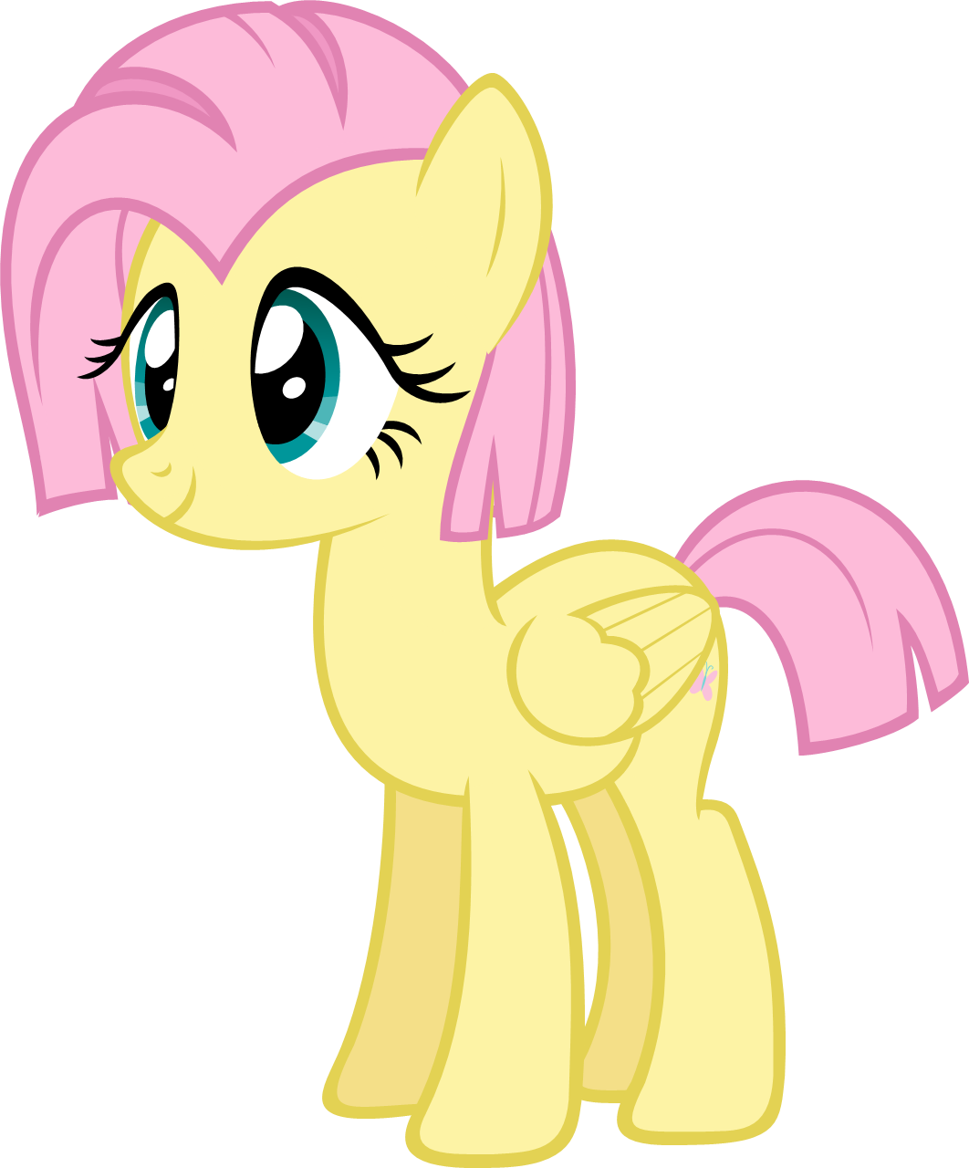 alternate_hairstyle cutie_mark equine feathered_wings feathers female feral fluttershy_(mlp) friendship_is_magic fur hair horse mammal my_little_pony pegasus pink_hair pony short_hair solo wings zacatron94