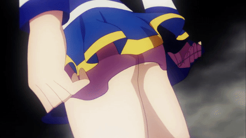 1girl animated animated_gif aqua_(konosuba) ass ass_shake blue_skirt close-up from_behind gluteal_fold kono_subarashii_sekai_ni_shukufuku_wo! miniskirt no_panties pleated_skirt shade skirt solo upskirt