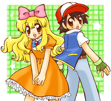alternate_costume crossdressing dress dual_persona multiple_boys pokemon satoko_(pokemon) satoshi_(pokemon)