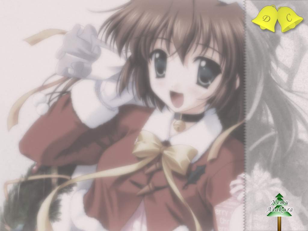 asakura_nemu bell choker christmas da_capo jpeg_artifacts ribbons santa_costume
