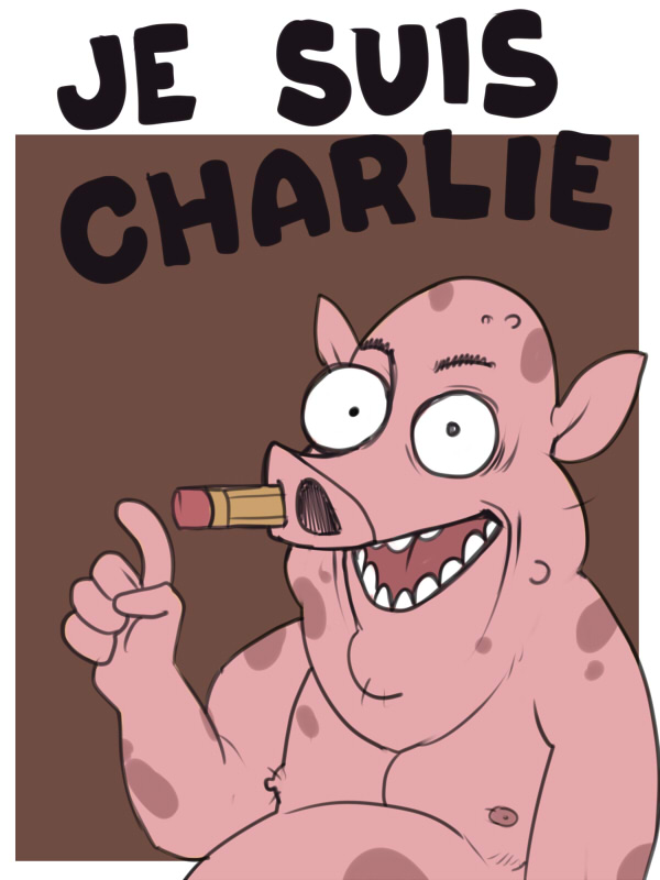 2015 black_eyes border brown_background eyebrows french french_text hair looking_at_viewer male mammal nipples open_mouth pencil_(disambiguation) pig pink_skin porcine simple_background sketch slightly_chubby solo teeth text traditional_media_(artwork) white_background white_sclera wolfy-nail