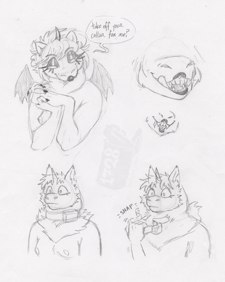 2024 anthro areola breasts claire_(federalchemical1728) clasped_hands claws collar collar_only dialogue duo english_text equid equine eyebrows eyelashes eyeliner federalchemical1728 female finger_claws fluffy_pony fluffy_pony_(species) fur graphite_(artwork) greyscale handwritten_text horn humanoid_hands humor licking licking_lips licking_own_lips lipstick makeup mammal mane monochrome narrowed_eyes nipples notched_ear nude pencil_(artwork) rotter_(coronaryheatingprocedure) seductive sharp_teeth simple_background sketch small_breasts small_wings smile snout sound_effects speech_bubble teeth text tongue tongue_out toothy_grin traditional_media_(artwork) unicorn watermark white_background wide_eyed winged_unicorn wings