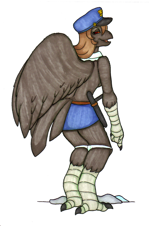 4_fingers 4_toes anthro aroused aroused_face aroused_smile avian avian_feet bare_shoulders beak bedroom_eyes belt bird black_claws bottomwear breasts brown_hair claws clothed clothing corruption corvid corvus_(genus) digitigrade enjoying eyelashes feathered_wings feathers feet female finger_claws fingers grey_body grey_feathers hair heel_claw ivanks leggings legwear looking_at_viewer looking_back lust_transformation medium_hair mid_transformation mostly_nude narrowed_eyes open_mouth oscine panties panties_around_knees passerine police_baton police_hat police_officer police_uniform pupils raven rear_view red_eyes red_sclera seductive simple_background skirt slit_pupils solo species_transformation standing tail tail_feathers thick_thighs toe_claws toes tongue topless torn_clothing transformation underwear uniform white_background white_clothing white_panties white_underwear wings