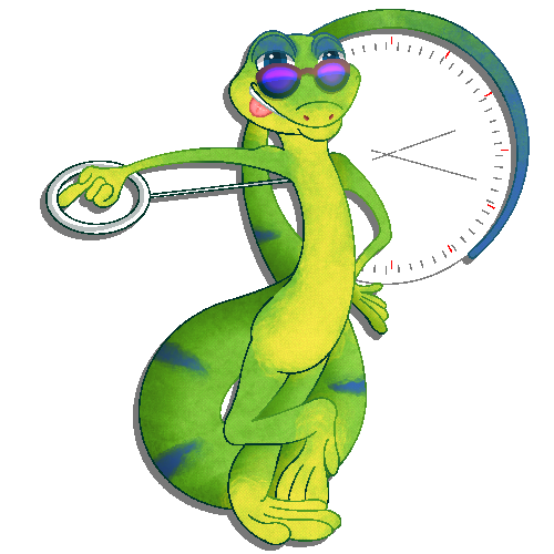 2023 alpha_channel ambiguous_gender anthro blue_eyelids blue_eyes blue_stripes clock cord digital_media_(artwork) english_text eyewear fingers gecko gex_(series) gex_the_gecko glistening glistening_eyes green_body grin lizard looking_at_viewer low_res nostrills pixel_(artwork) reptile sassy scalie schreckengast shaded shadow simple_background smile snout solo string striped_body stripes sunglasses sunglasses_on_face teeth text tongue tongue_out transparent_background yellow_body