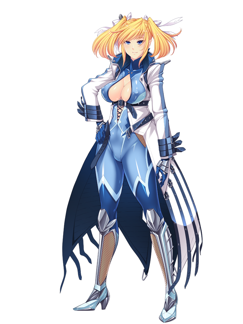 armor armored_boots bangs belt blonde_hair blue_eyes bodysuit boots breasts buckle center_opening cleavage closed_mouth coat collarbone covered_navel cross-laced_clothes fishnets full_body gloves hair_ribbon hand_on_hip high_collar high_heel_boots high_heels large_breasts legs_apart light_smile long_sleeves looking_at_viewer ninja official_art open_clothes open_coat pointy_ears ribbon shinganji_kurenai shiny shiny_clothes shiny_hair short_twintails sidelocks single_vertical_stripe skin_tight smile solo standing studded_belt taimanin_(series) taimanin_kurenai thighhighs thighs transparent_background trench_coat turtleneck twintails unbuckled_belt underbust white_ribbon zol